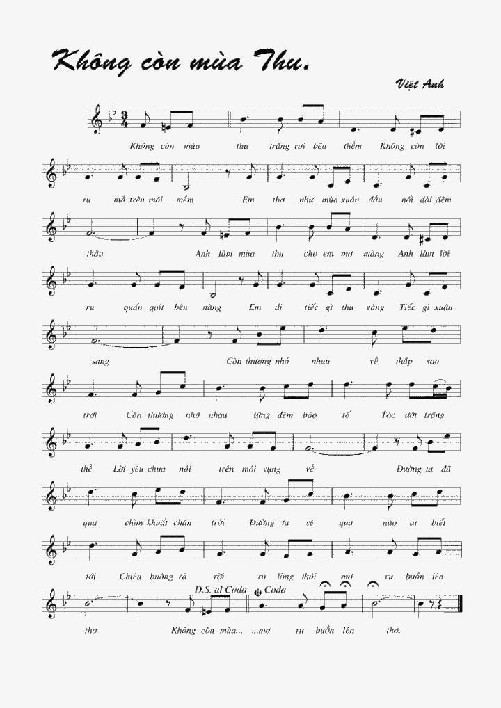 Sheet nhạc Không Còn Mùa Thu